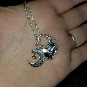 24" Sterling Silver necklace with 2 charms
